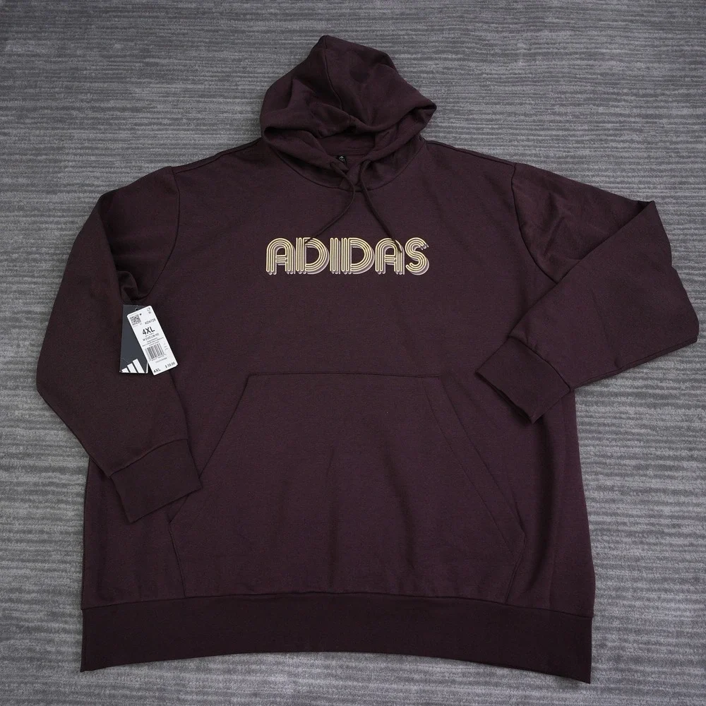 Adidas Sweatshirt Hoodie Men M EVO LIN HD Shadow Brown Retro Logo New Tag 4XL